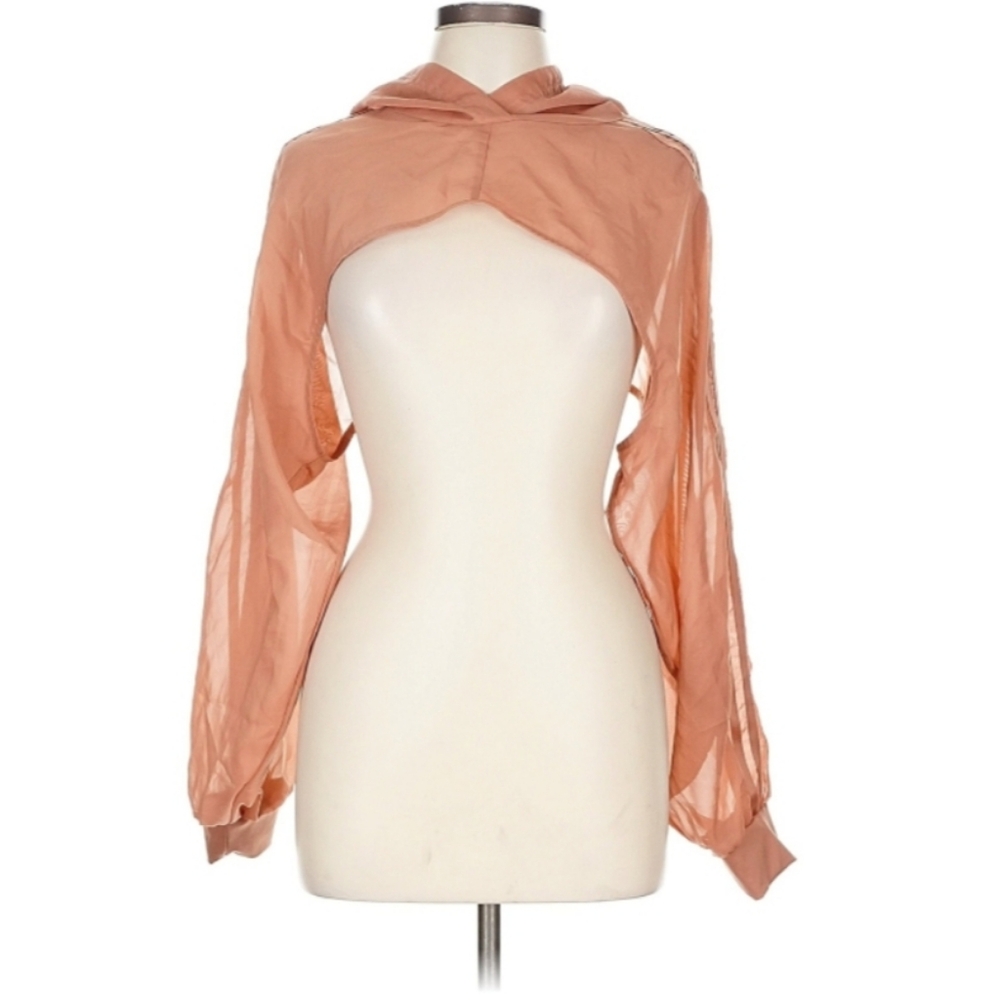 adidas Peach Sheer Cropped Hoodie